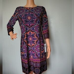 Wisp Anaisey Jersey Dress Black And Dark Purple Size: 6